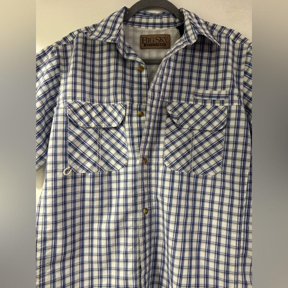 Blue Plaid Casual Button Down Shirt - Picture 4 of 4